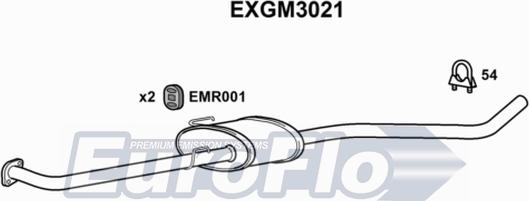 EuroFlo EXGM3021 - Средний глушитель выхлопных газов autosila-amz.com