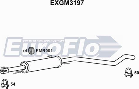 EuroFlo EXGM3197 - Средний глушитель выхлопных газов autosila-amz.com