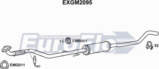EuroFlo EXGM2095 - Труба выхлопного газа autosila-amz.com