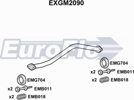 EuroFlo EXGM2090 - Труба выхлопного газа autosila-amz.com