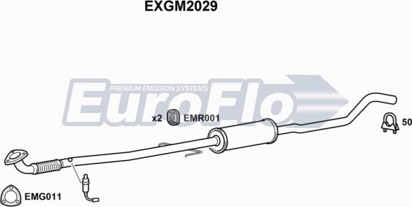 EuroFlo EXGM2029 - Труба выхлопного газа autosila-amz.com