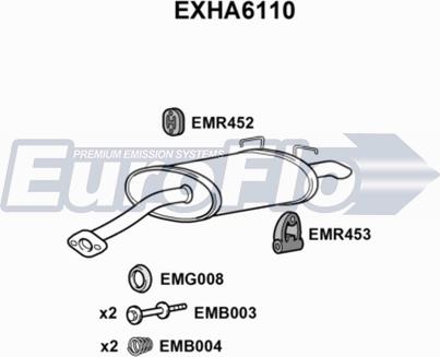 EuroFlo EXHA6110 - Глушитель выхлопных газов, конечный autosila-amz.com