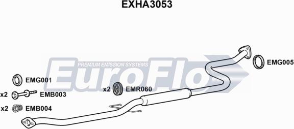 EuroFlo EXHA3053 - Средний глушитель выхлопных газов autosila-amz.com