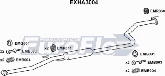 EuroFlo EXHA3004 - Средний глушитель выхлопных газов autosila-amz.com