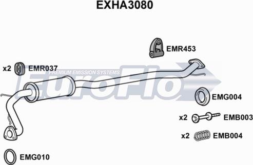 EuroFlo EXHA3080 - Средний глушитель выхлопных газов autosila-amz.com