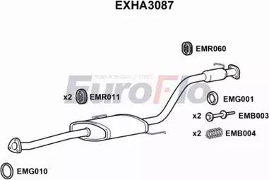 EuroFlo EXHA3087 - Средний глушитель выхлопных газов autosila-amz.com