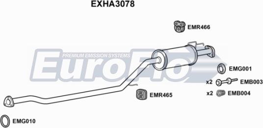 EuroFlo EXHA3078 - Средний глушитель выхлопных газов autosila-amz.com