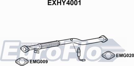 EuroFlo EXHY4001 - Труба выхлопного газа autosila-amz.com