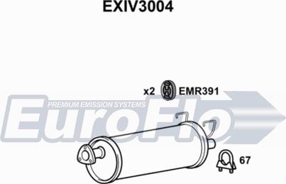 EuroFlo EXIV3004 - Средний глушитель выхлопных газов autosila-amz.com