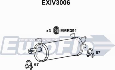 EuroFlo EXIV3006 - Средний глушитель выхлопных газов autosila-amz.com