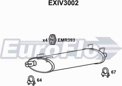 EuroFlo EXIV3002 - Средний глушитель выхлопных газов autosila-amz.com