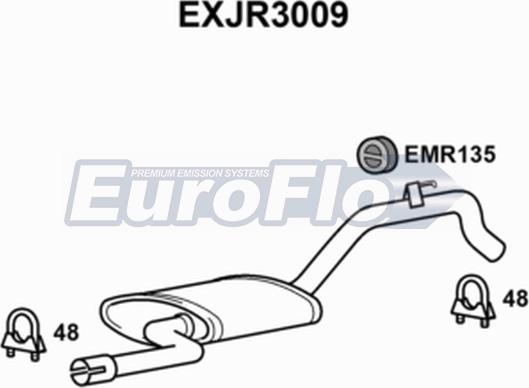 EuroFlo EXJR3009 - Средний глушитель выхлопных газов autosila-amz.com