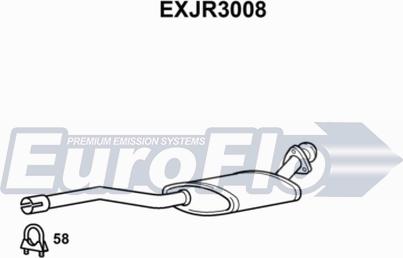 EuroFlo EXJR3008 - Средний глушитель выхлопных газов autosila-amz.com