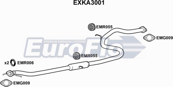 EuroFlo EXKA3001 - Средний глушитель выхлопных газов autosila-amz.com