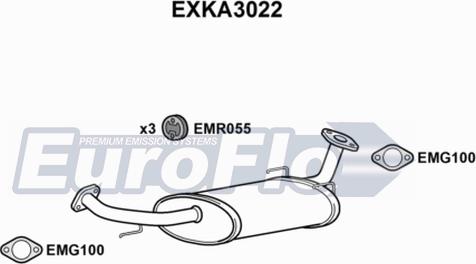EuroFlo EXKA3022 - Средний глушитель выхлопных газов autosila-amz.com