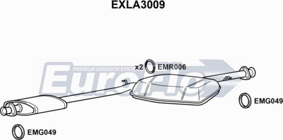 EuroFlo EXLA3009 - Средний глушитель выхлопных газов autosila-amz.com