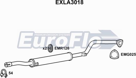 EuroFlo EXLA3018 - Средний глушитель выхлопных газов autosila-amz.com