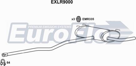 EuroFlo EXLR9000 - Средний / конечный глушитель ОГ autosila-amz.com