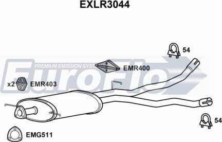 EuroFlo EXLR3044 - Средний глушитель выхлопных газов autosila-amz.com