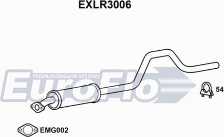 EuroFlo EXLR3006 - Средний глушитель выхлопных газов autosila-amz.com