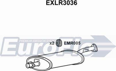 EuroFlo EXLR3036 - Средний глушитель выхлопных газов autosila-amz.com