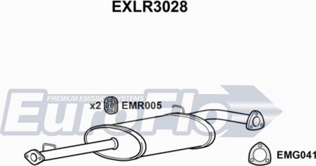 EuroFlo EXLR3028 - Средний глушитель выхлопных газов autosila-amz.com