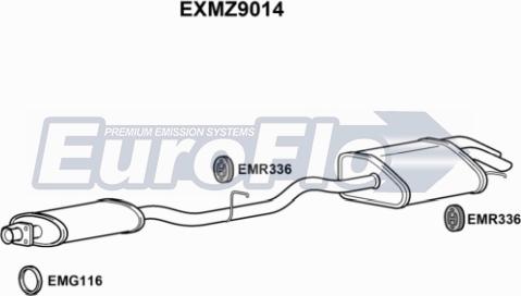 EuroFlo EXMZ9014 - Средний / конечный глушитель ОГ autosila-amz.com