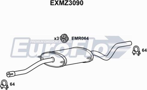 EuroFlo EXMZ3090 - Средний глушитель выхлопных газов autosila-amz.com