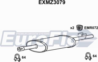 EuroFlo EXMZ3079 - Средний глушитель выхлопных газов autosila-amz.com