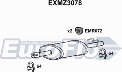 EuroFlo EXMZ3078 - Средний глушитель выхлопных газов autosila-amz.com