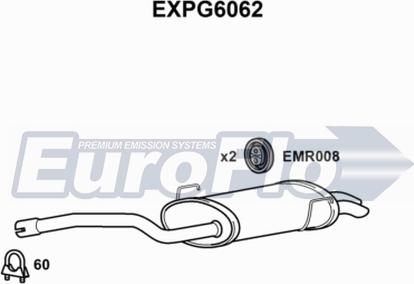 EuroFlo EXPG6062 - Глушитель выхлопных газов, конечный autosila-amz.com