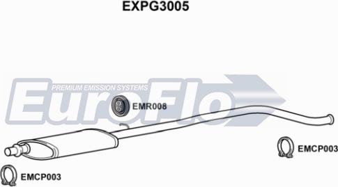 EuroFlo EXPG3005 - Средний глушитель выхлопных газов autosila-amz.com