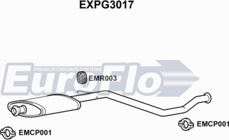 EuroFlo EXPG3017 - Средний глушитель выхлопных газов autosila-amz.com