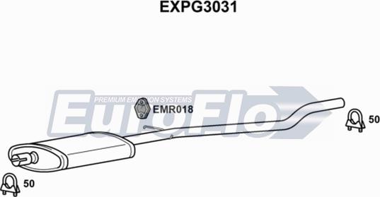 EuroFlo EXPG3031 - Средний глушитель выхлопных газов autosila-amz.com