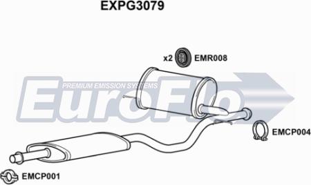 EuroFlo EXPG3079 - Средний глушитель выхлопных газов autosila-amz.com
