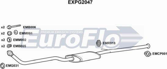 EuroFlo EXPG2047 - Труба выхлопного газа autosila-amz.com