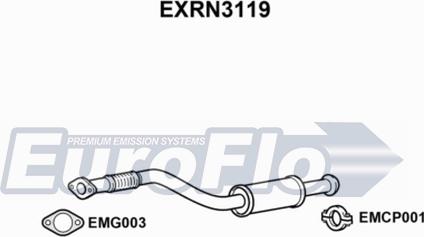 EuroFlo EXRN3119 - Средний глушитель выхлопных газов autosila-amz.com