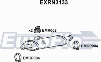 EuroFlo EXRN3133 - Средний глушитель выхлопных газов autosila-amz.com