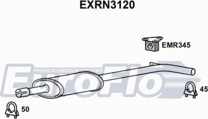 EuroFlo EXRN3120 - Средний глушитель выхлопных газов autosila-amz.com