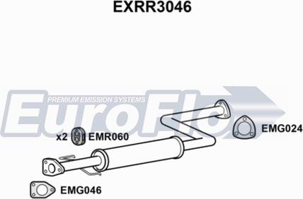 EuroFlo EXRR3046 - Средний глушитель выхлопных газов autosila-amz.com