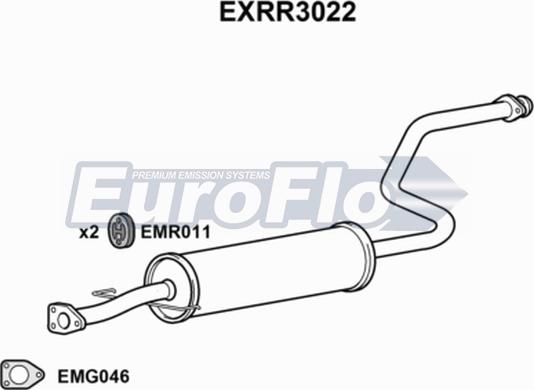 EuroFlo EXRR3022 - Средний глушитель выхлопных газов autosila-amz.com