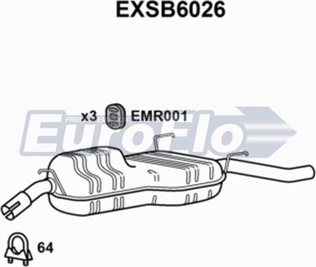 EuroFlo EXSB6026 - Глушитель выхлопных газов, конечный autosila-amz.com