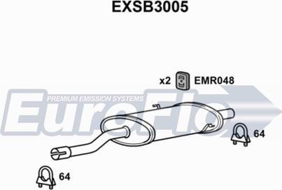 EuroFlo EXSB3005 - Средний глушитель выхлопных газов autosila-amz.com