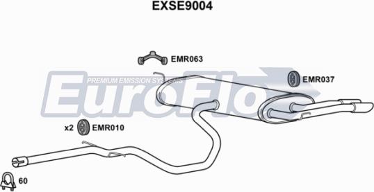 EuroFlo EXSE9004 - Средний / конечный глушитель ОГ autosila-amz.com