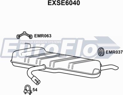 EuroFlo EXSE6040 - Глушитель выхлопных газов, конечный autosila-amz.com