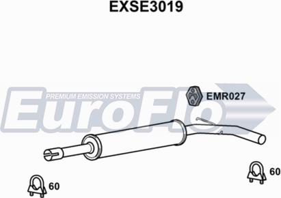 EuroFlo EXSE3019 - Средний глушитель выхлопных газов autosila-amz.com