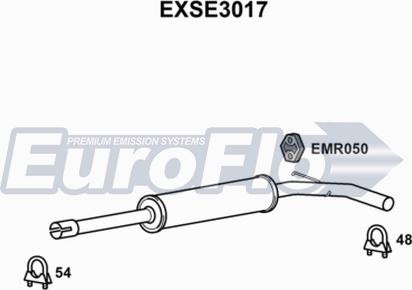 EuroFlo EXSE3017 - Средний глушитель выхлопных газов autosila-amz.com