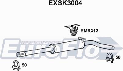 EuroFlo EXSK3004 - Средний глушитель выхлопных газов autosila-amz.com