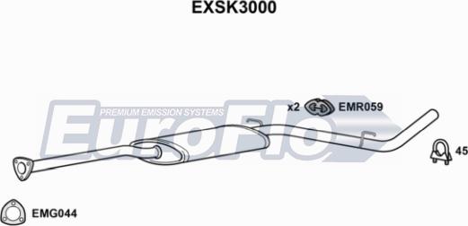 EuroFlo EXSK3000 - Средний глушитель выхлопных газов autosila-amz.com