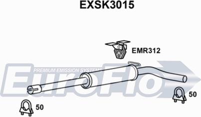 EuroFlo EXSK3015 - Средний глушитель выхлопных газов autosila-amz.com